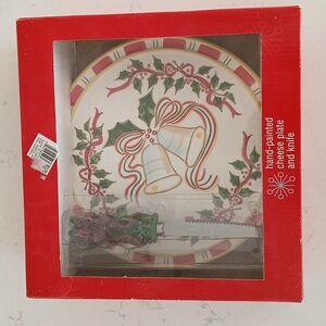 Sonoma Christmas holiday hand painted Cheese plate New